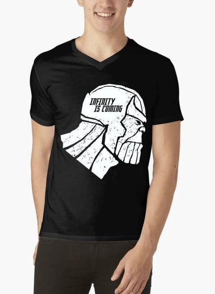 Infinity is Coming Half Sleeves V-Neck T-shirt