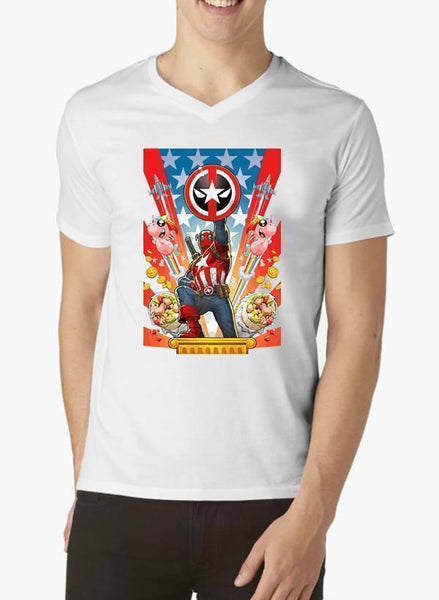 Dead Cap Half Sleeves V-Neck T-shirt