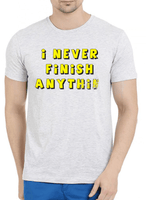 Never Finish Half Sleeves Melange T-shirt
