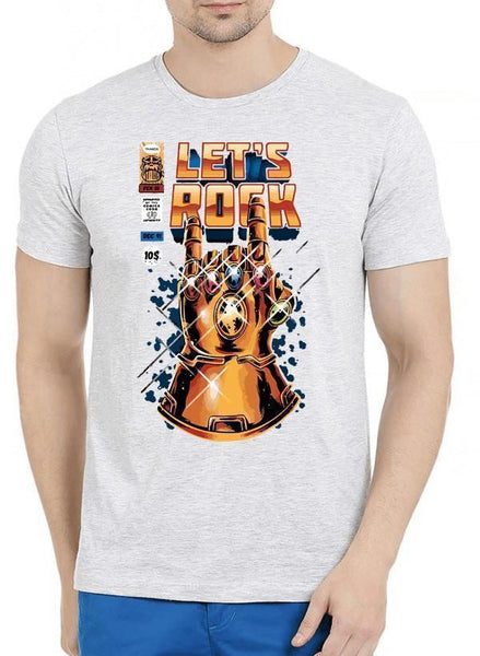 Lets Rock Half Sleeves Melange T-shirt
